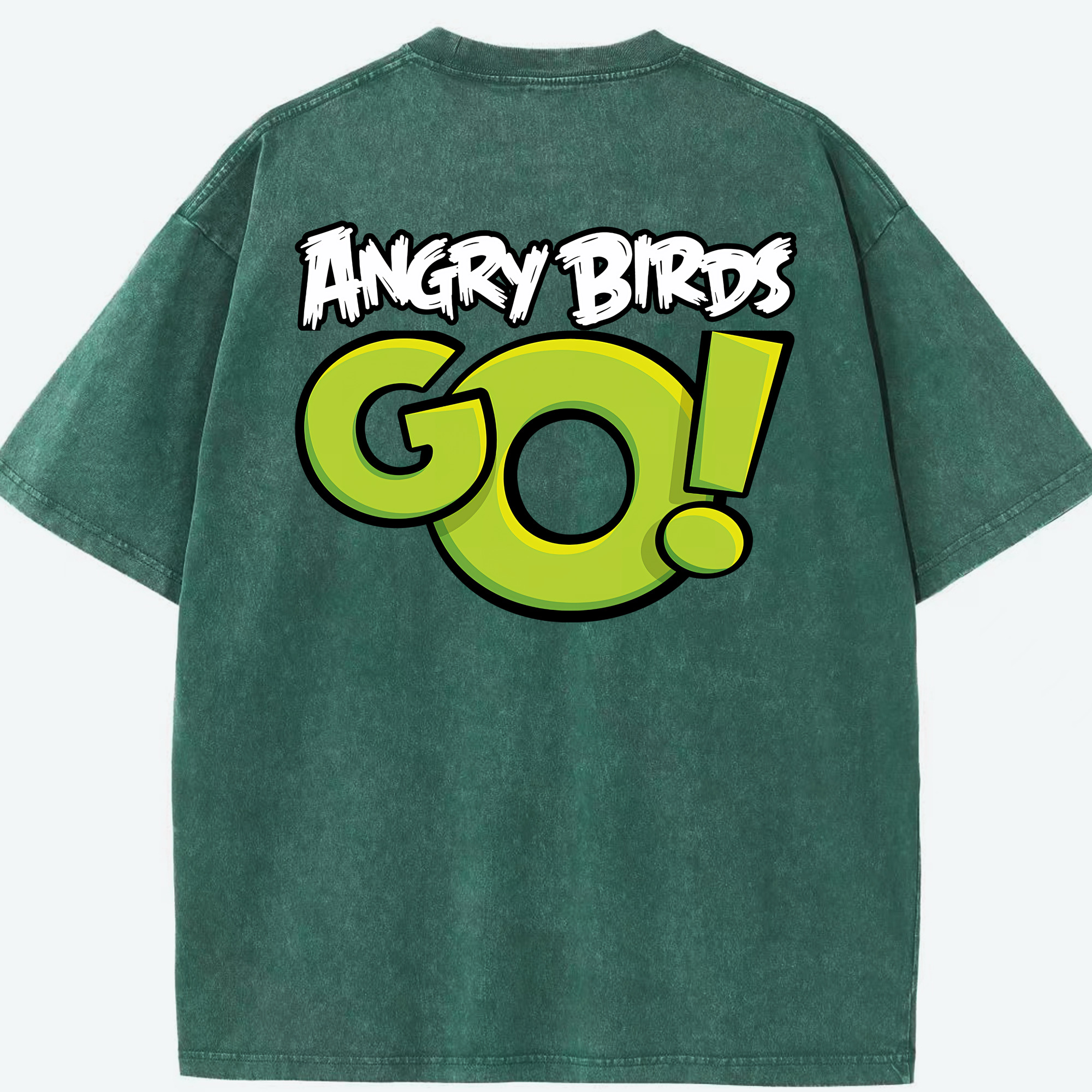 （画像用） Angry Birds アングリーバード 綿100% ヴィンテージ風 半袖Tシャツ（背面プリント）